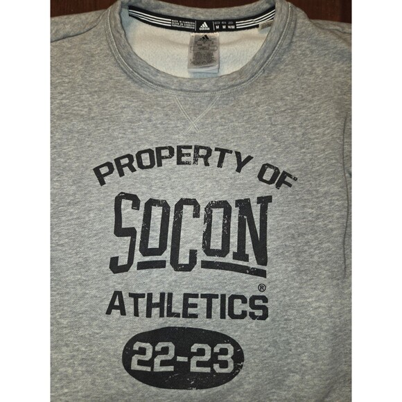 Adidas Crewneck Sweatshirt Men's M Gray SoCon Athletics NCAA Southern Football - Picture 2 of 6